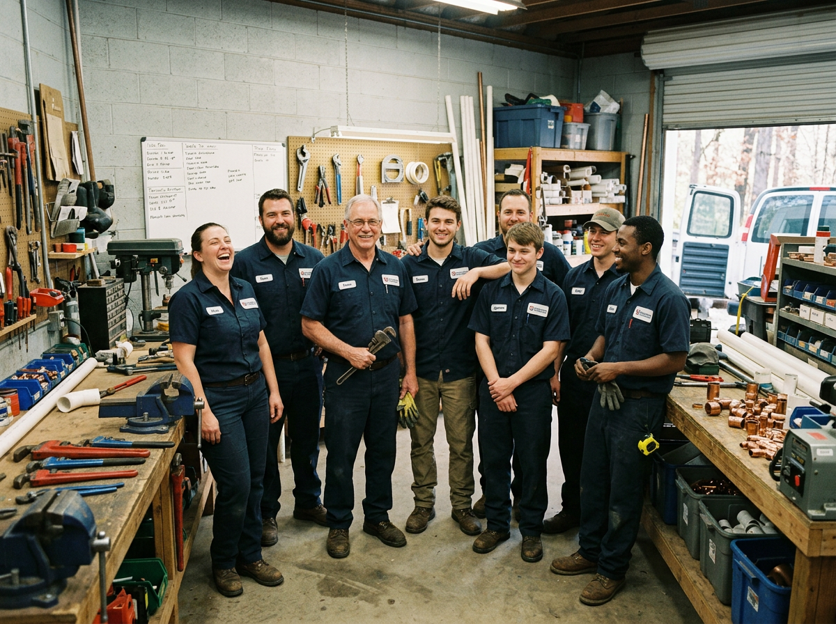 The Powhatan Faucet Repair Pros team at work in Powhatan